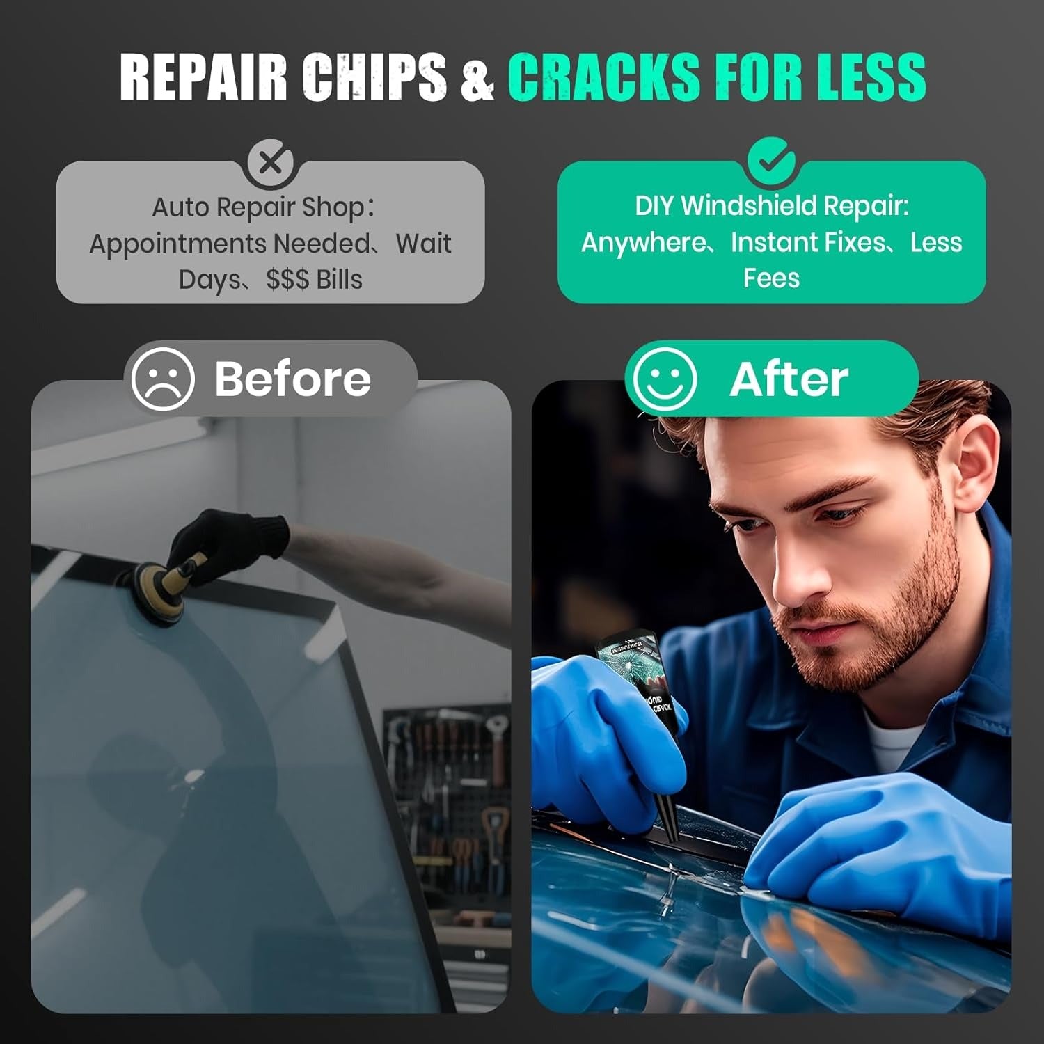Glass Repair Kit, Pack of 2
